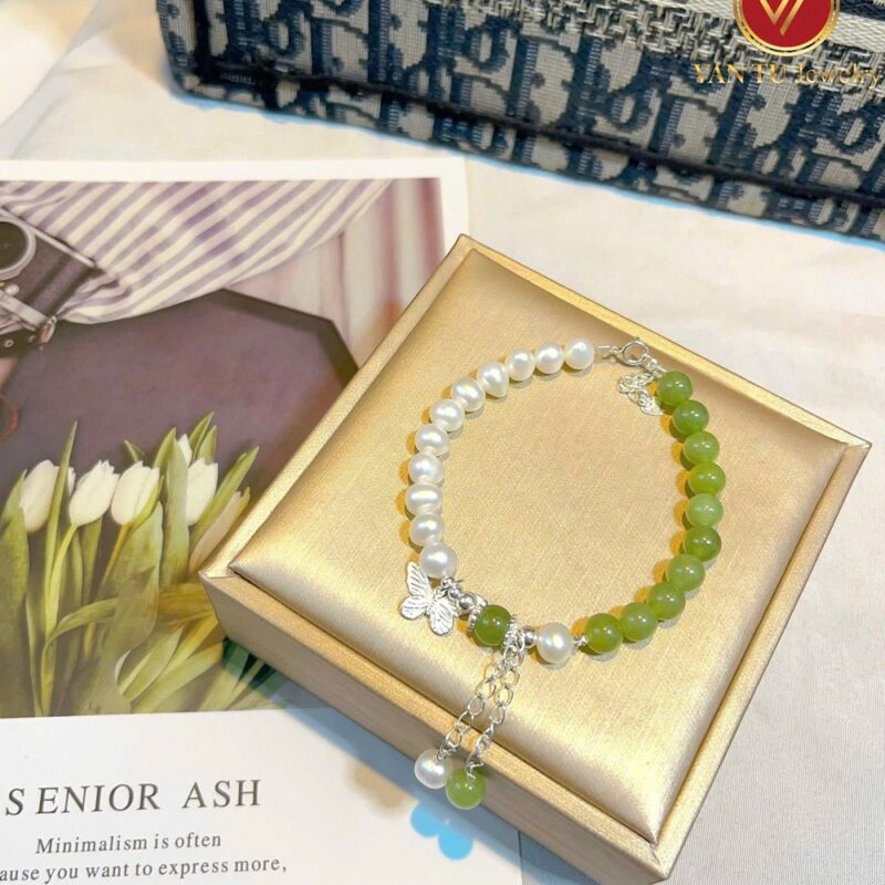 Vòng tay ngọc trai mix đá